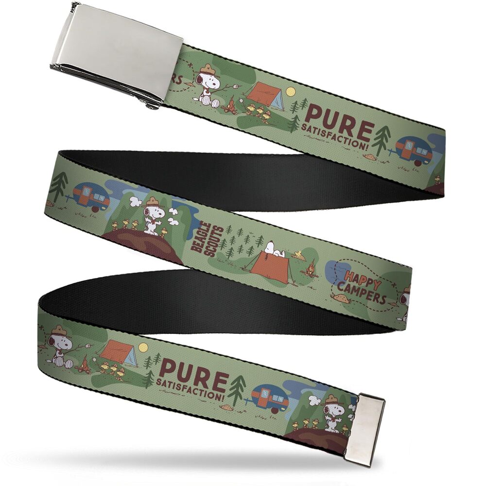 4967 Adjustable Belt, Clamp Buckle, Cut-to-Fit, Peanuts Happy Camper Beagle